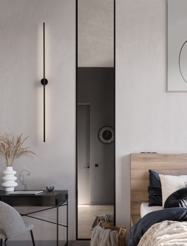 ADEN Sieninis LED šviestuvas, juodas,...